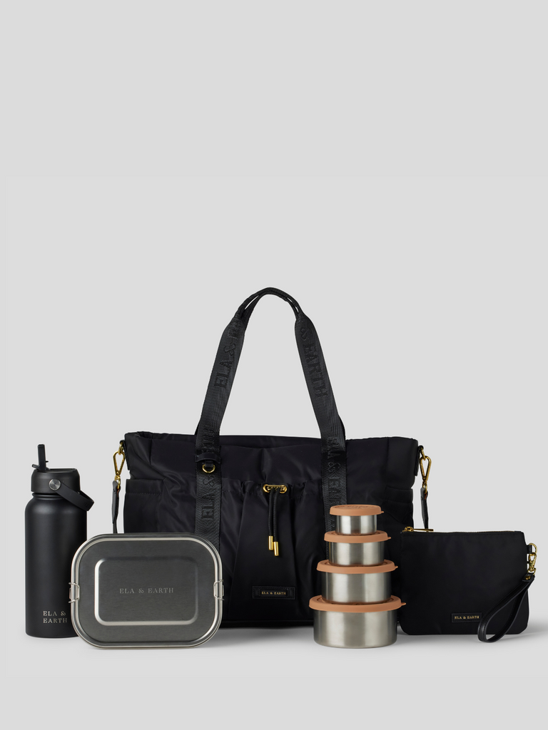 Insulated handbag bundle - black