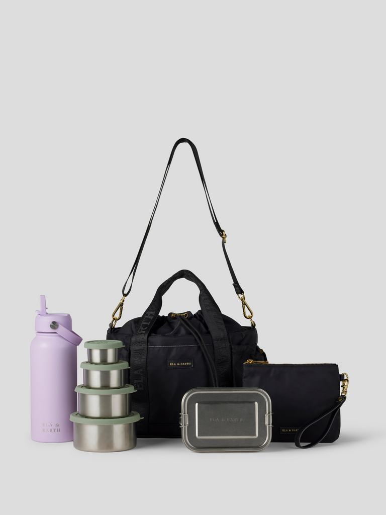Insulated Lunch Bag Set - purple