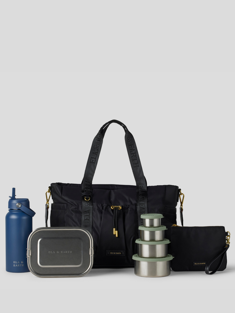 Insulated handbag bundle - blue 