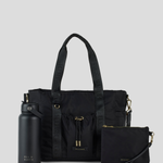 Black With Gold, Medium Pouch and Black Water Bottle