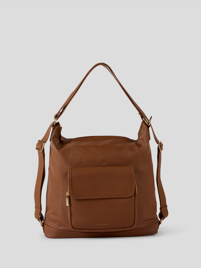 Convertible Tote Backpack - Caramel 