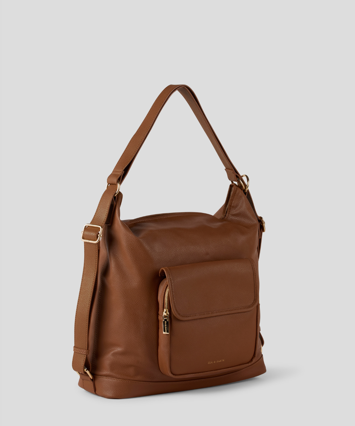 Chic Small Tote Backpack - Caramel 