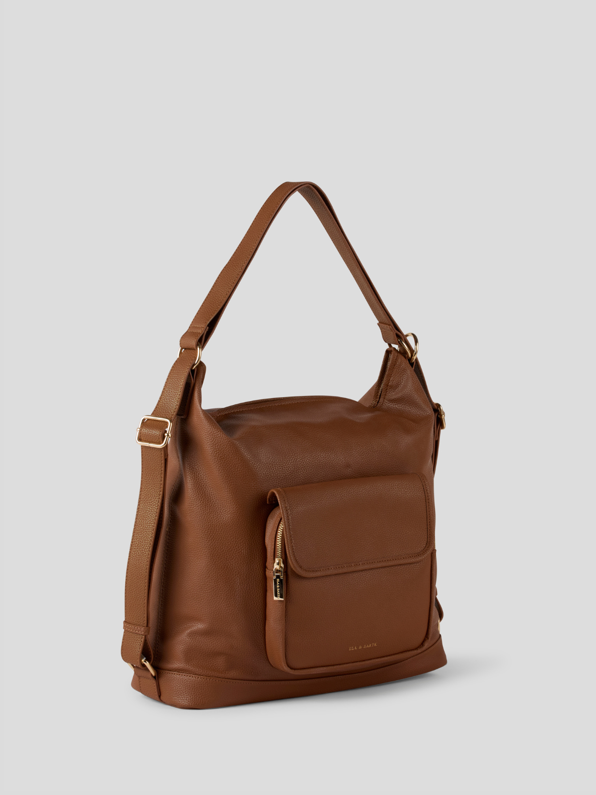 Chic Small Tote Backpack - Caramel 