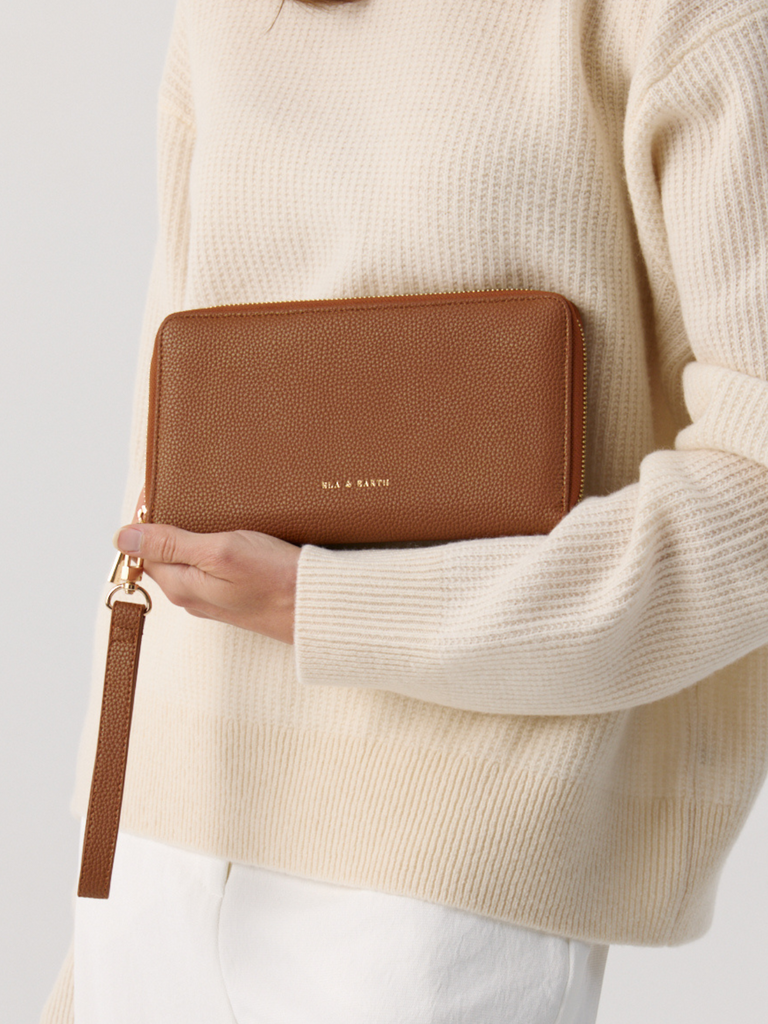 Secure Passport Wallet - Caramel 