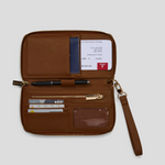 Passport And Card Holder - Caramel With Gold 