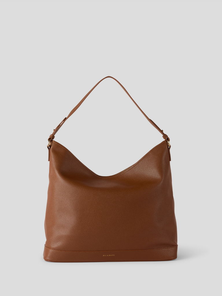 Large insulated slouch bag - Caramel With Gold 