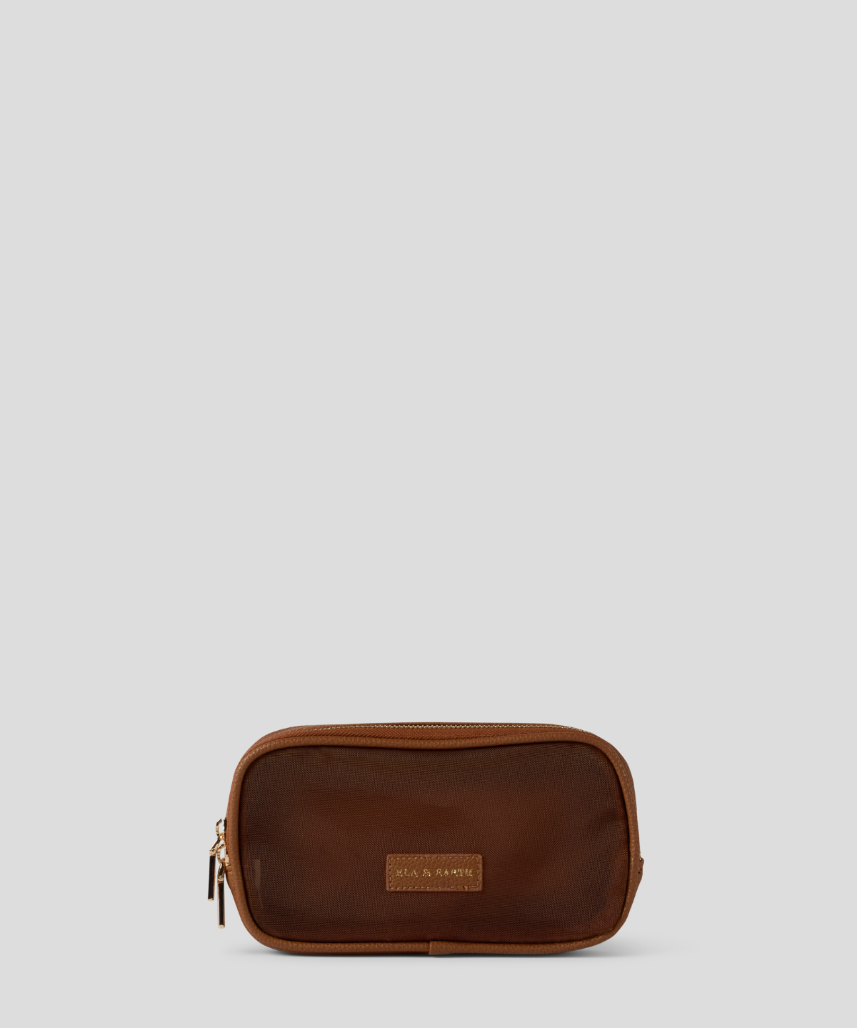 Small Travel Case - Caramel With Gold 