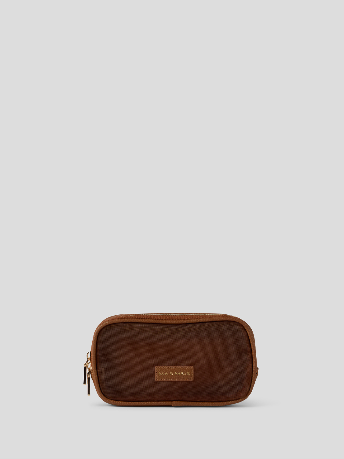 Small Travel Case - Caramel With Gold 