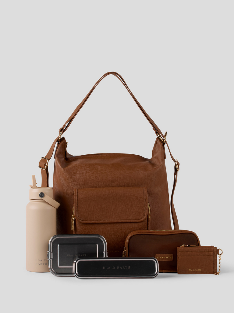 Small Mesh Travel Case - Brown