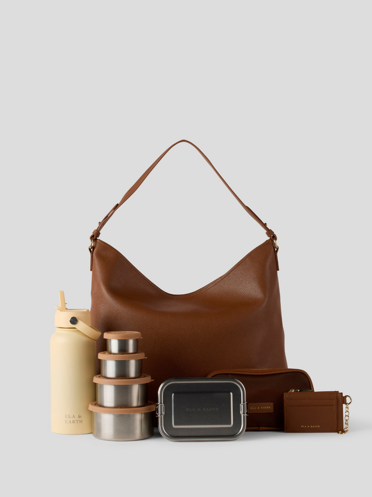 Deluxe Slouch Bag Set - Brown 