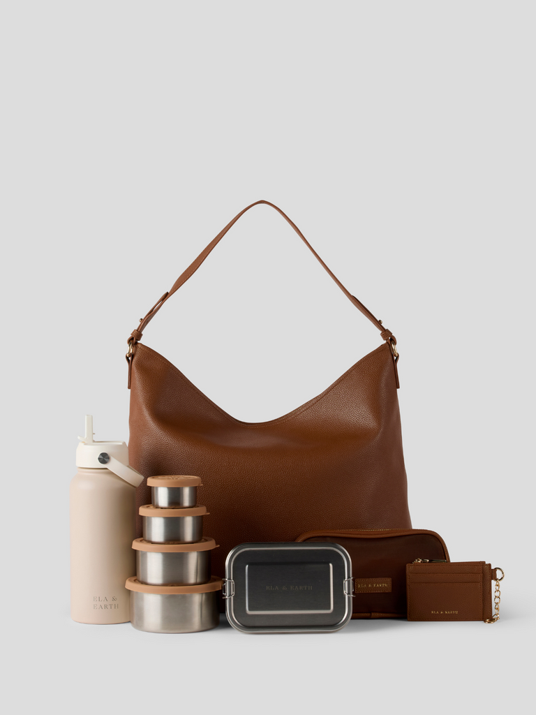 Deluxe Slouch Bag Set - Brown 