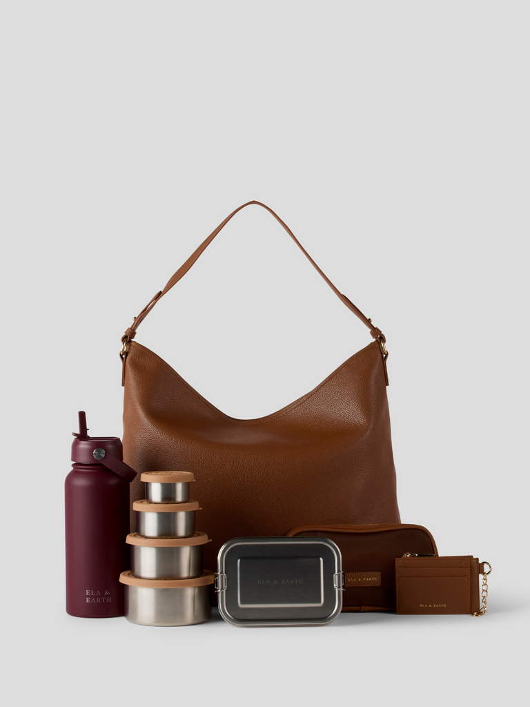 Deluxe Slouch Bag Set - Brown 