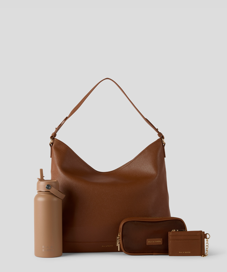 Large Caramel Slouch, travel case and Card can coin Wallet 