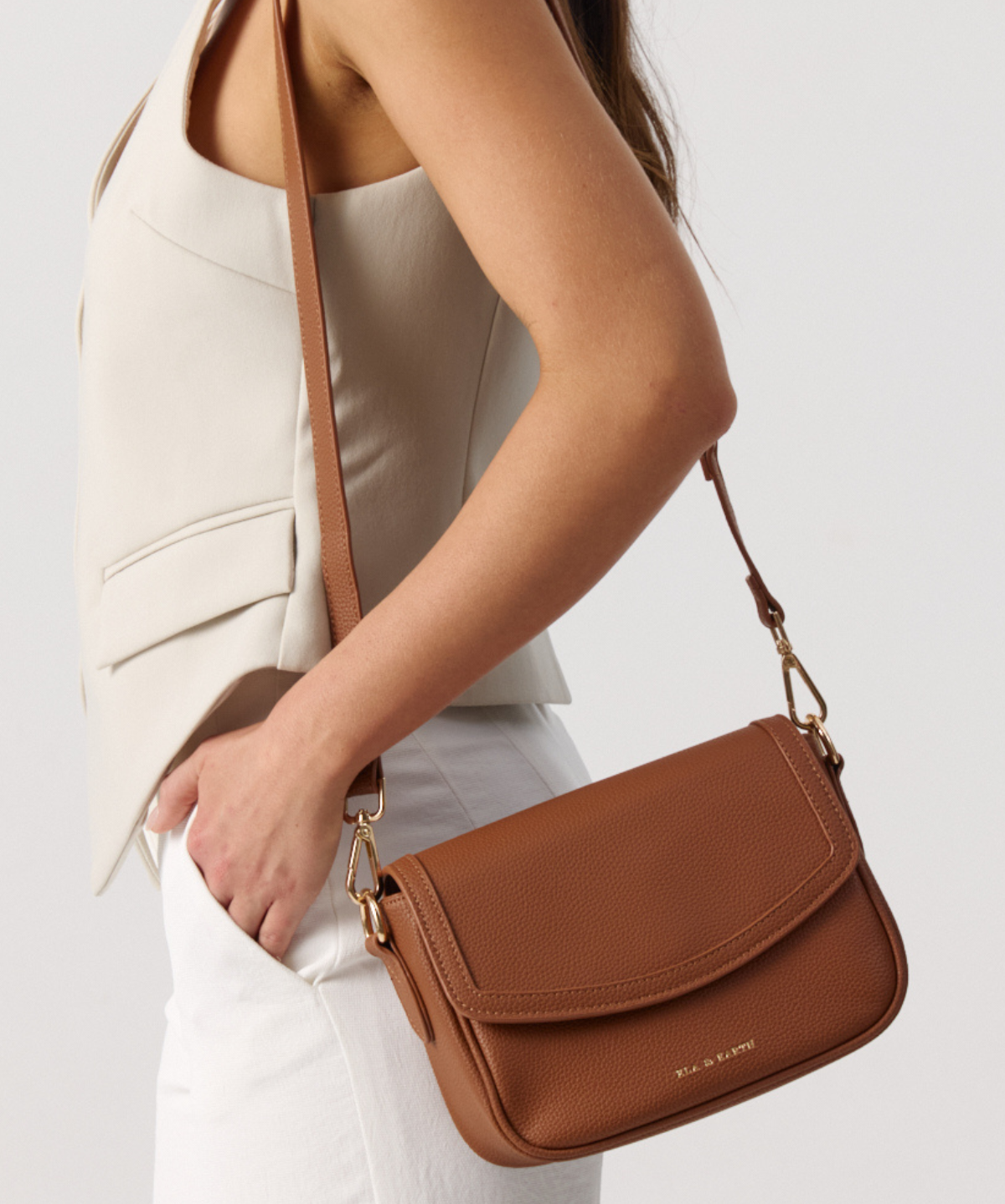 Caramel With Gold - Arden Small Crossbody Bag