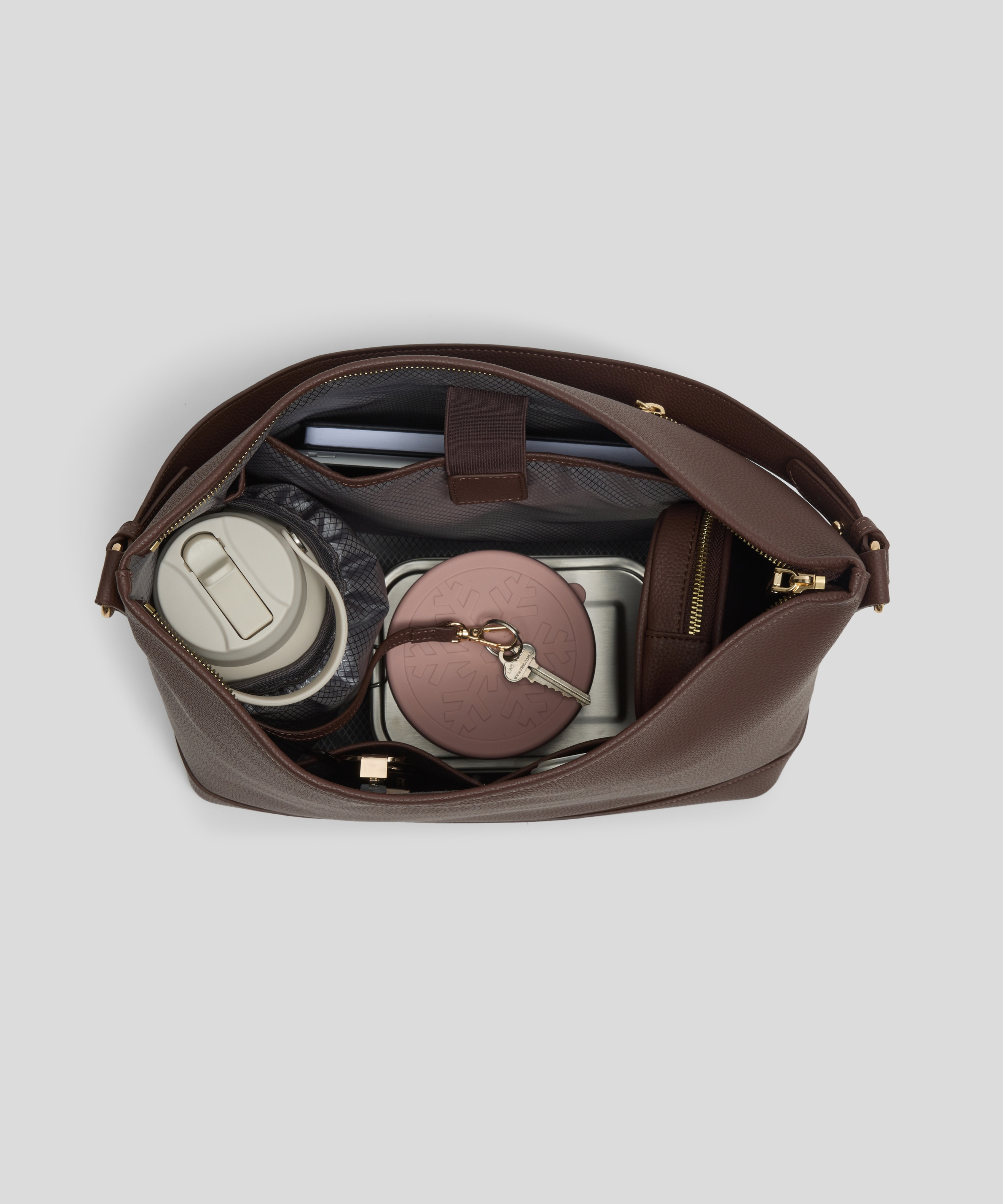 Chocolate - Arden Insulated Slouch Bag [Small]