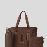 Cocoa Tote Bag, Medium pouch and the Cocoa Water Bottle 