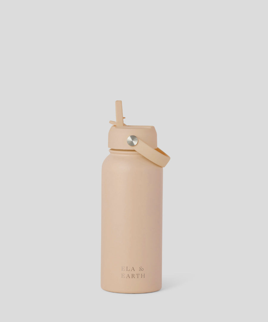 1 litre insulated water bottle - beige