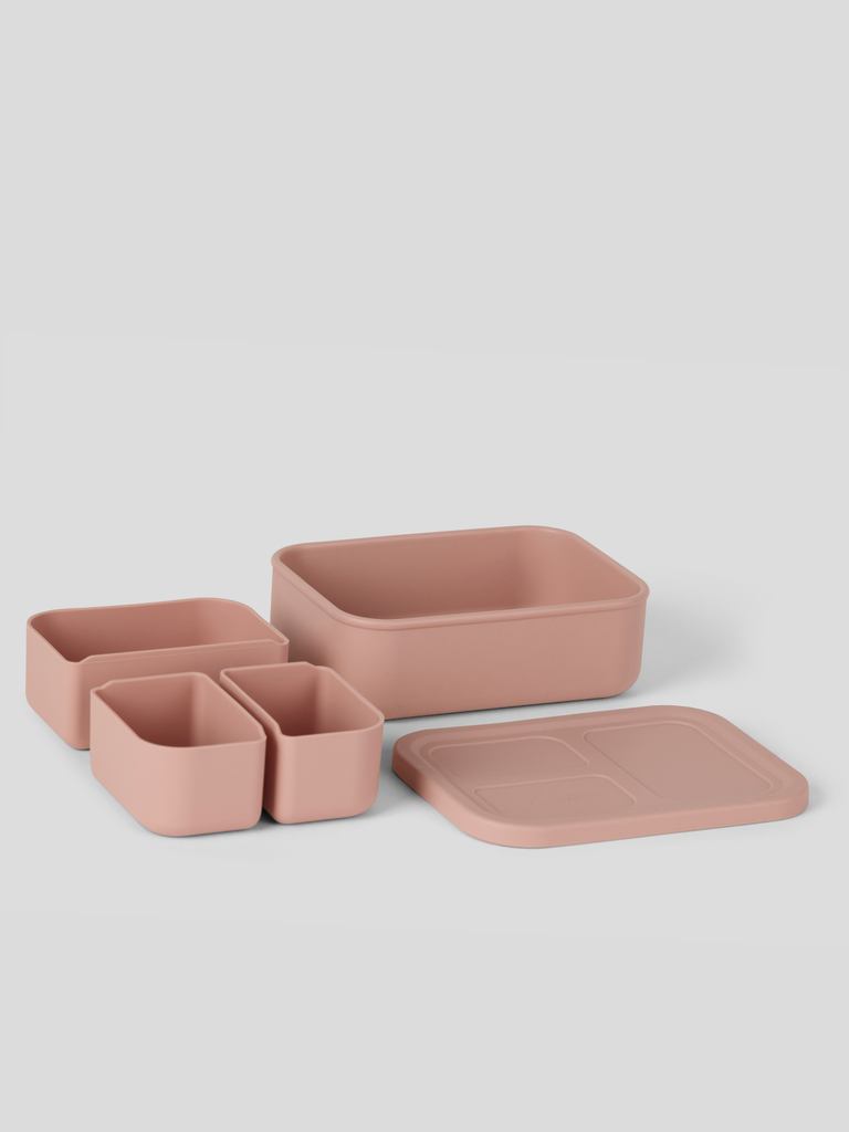 Silicone lunch box with removable sections for easy cleaning