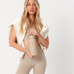 1 litre drink bottle with straw - nude