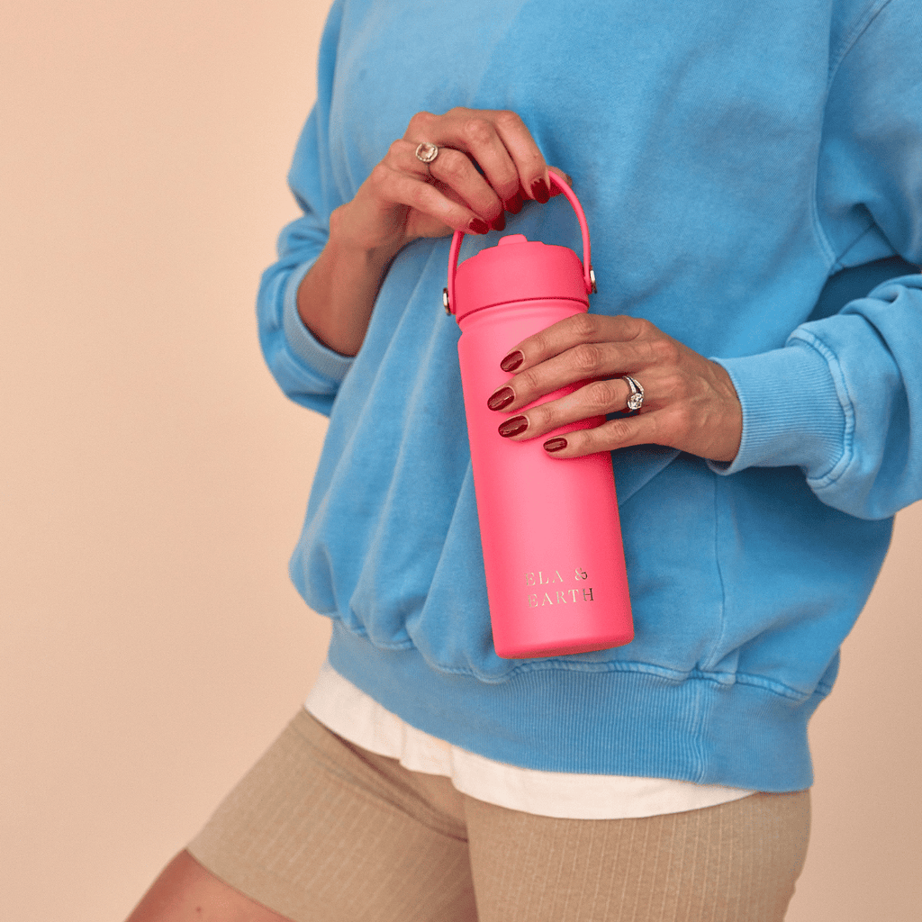 fuchsia pink 550ml insulated water bottle