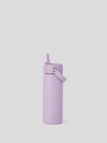 kids insulated water bottle with straw lid - lilac