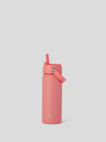 pink kids insulated water bottle with straw lid