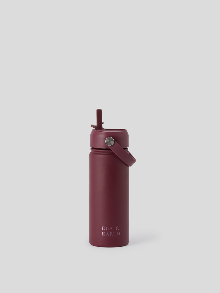 kids insulated water bottle with straw - shiraz