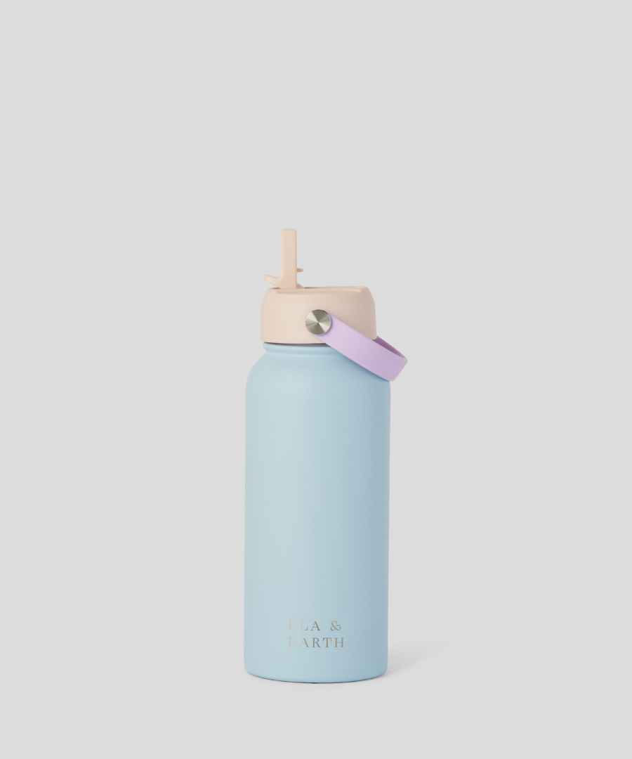 1 litre insulated water bottle - blue pink