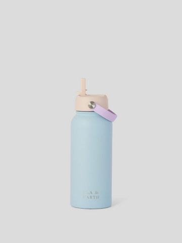 1 litre insulated water bottle - blue pink