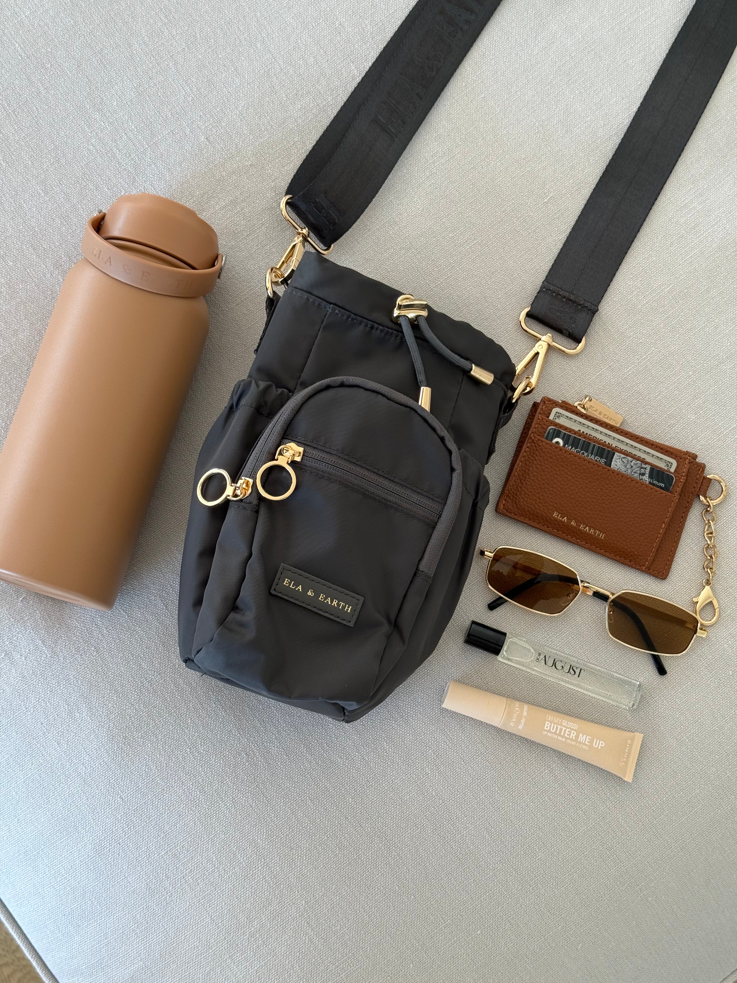 dark grey water bottle set