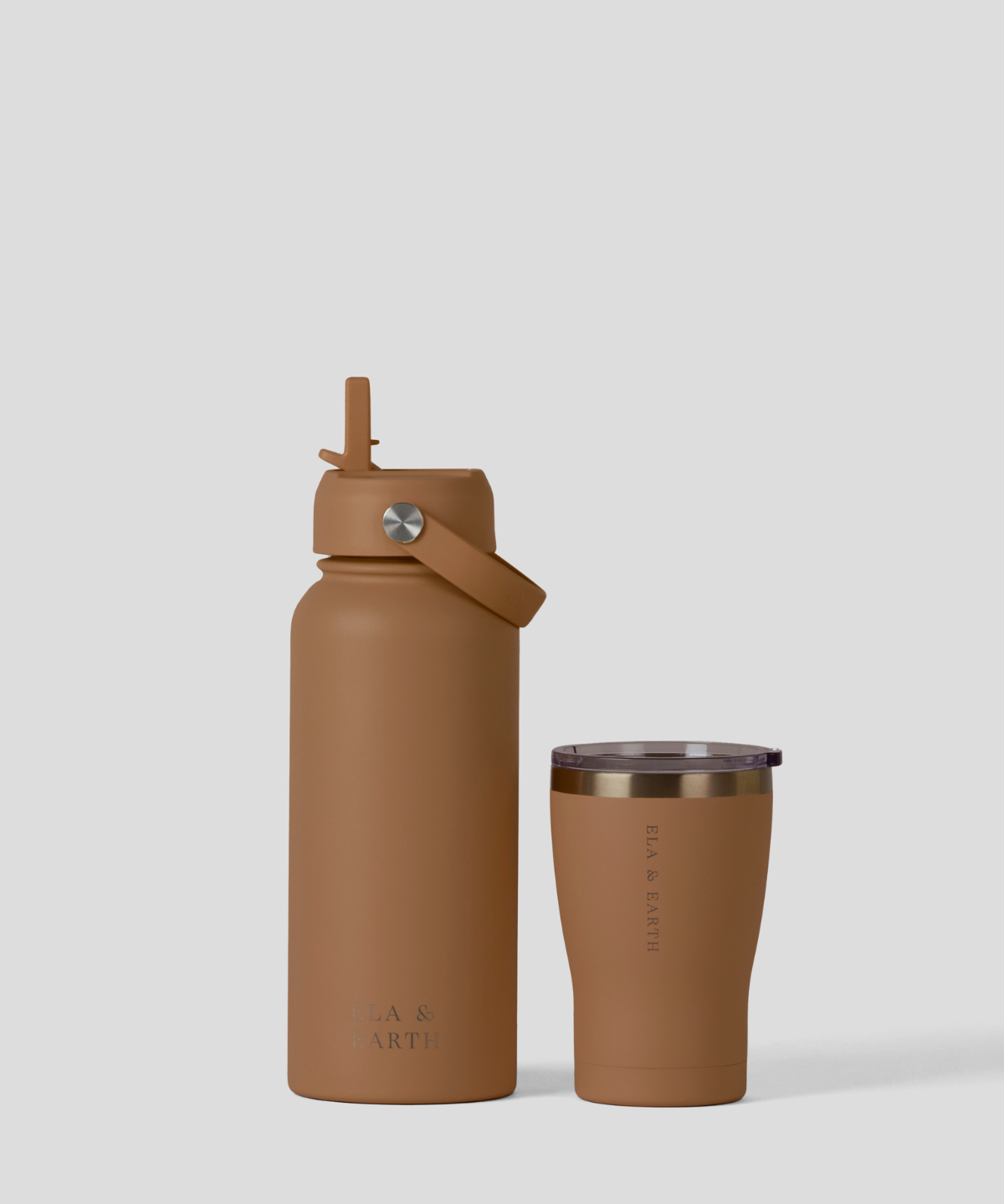 1 Litre Water Bottle & 350ml Tumbler - Biscuit 