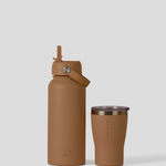 1 Litre Water Bottle & 350ml Tumbler - Biscuit 