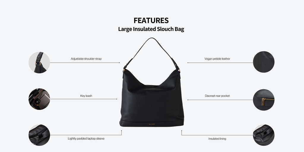 Insulated hobo shoulder bag
