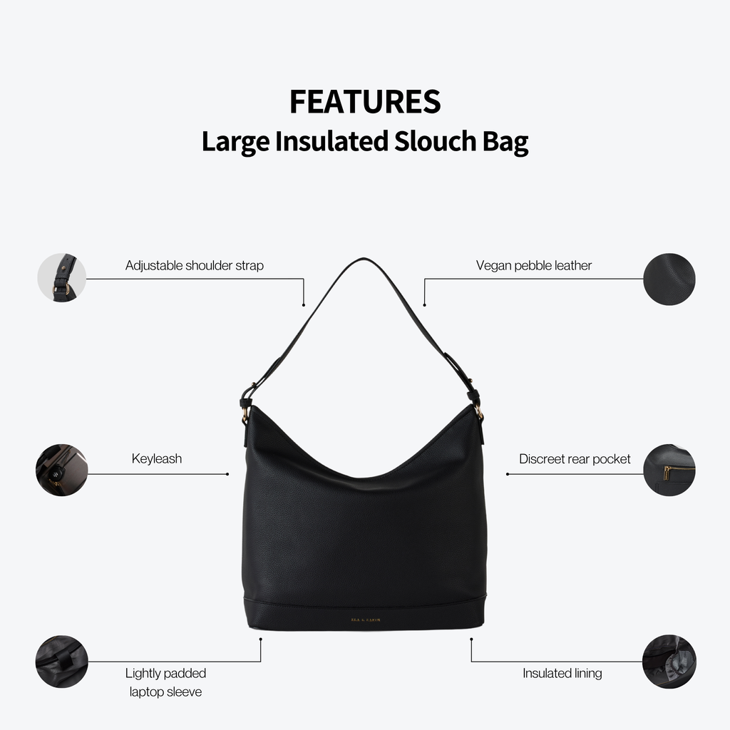 Insulated hobo shoulder bag