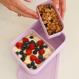 Lilac - 2 Compartment Silicone Bento Box [Removable]