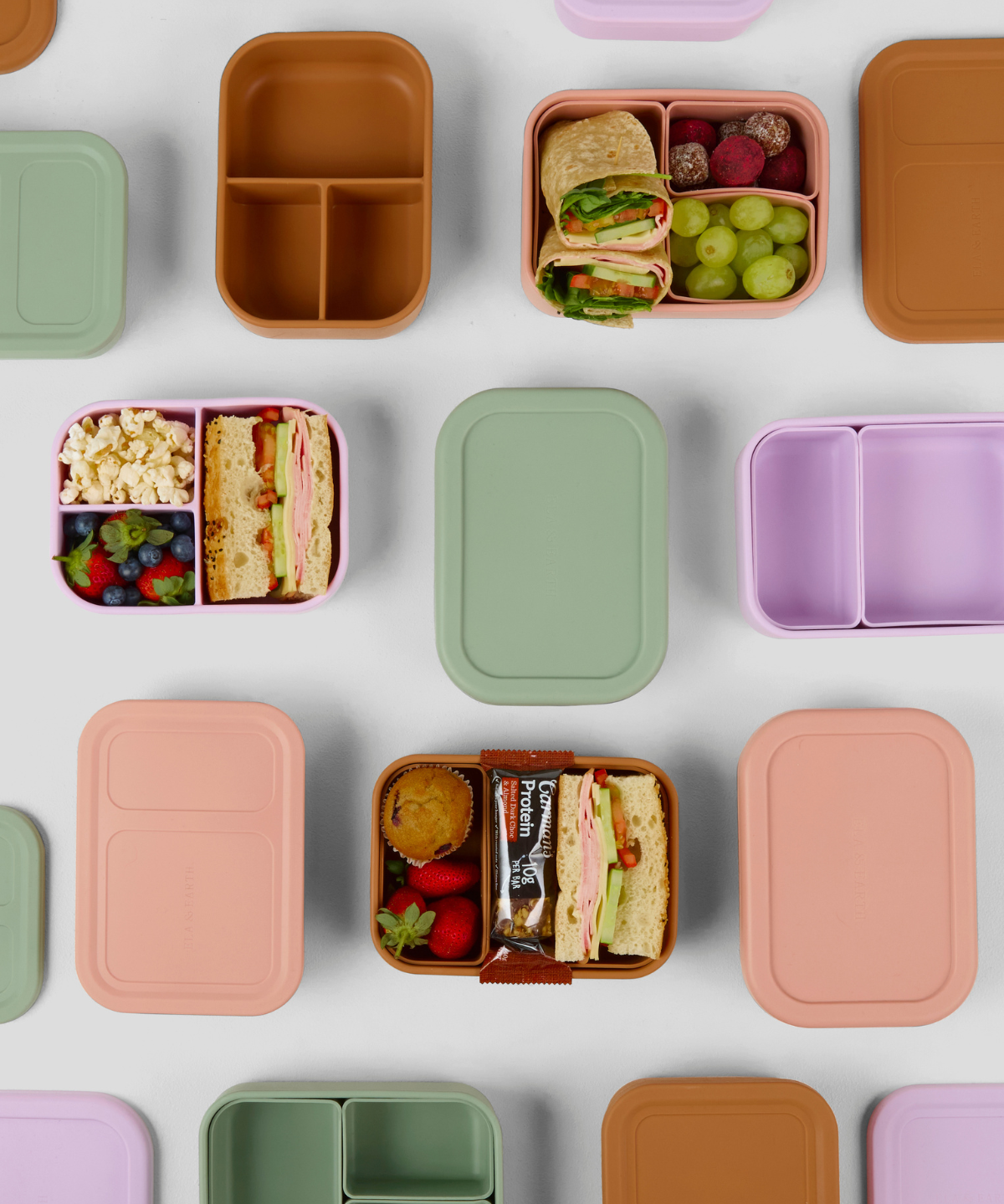 Lilac - 2 Compartment Silicone Bento Box [Removable]