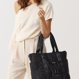 Medium Tote Bag -  Black With Gunmetal 