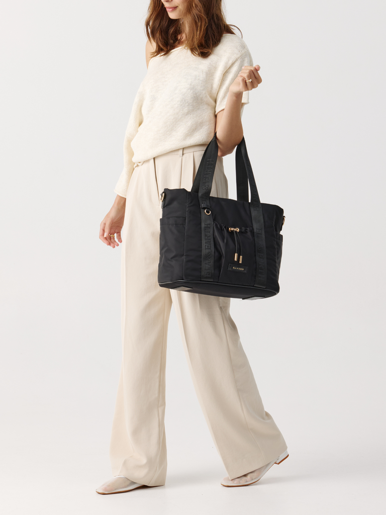 Medium Tote Set - Black With Gold 