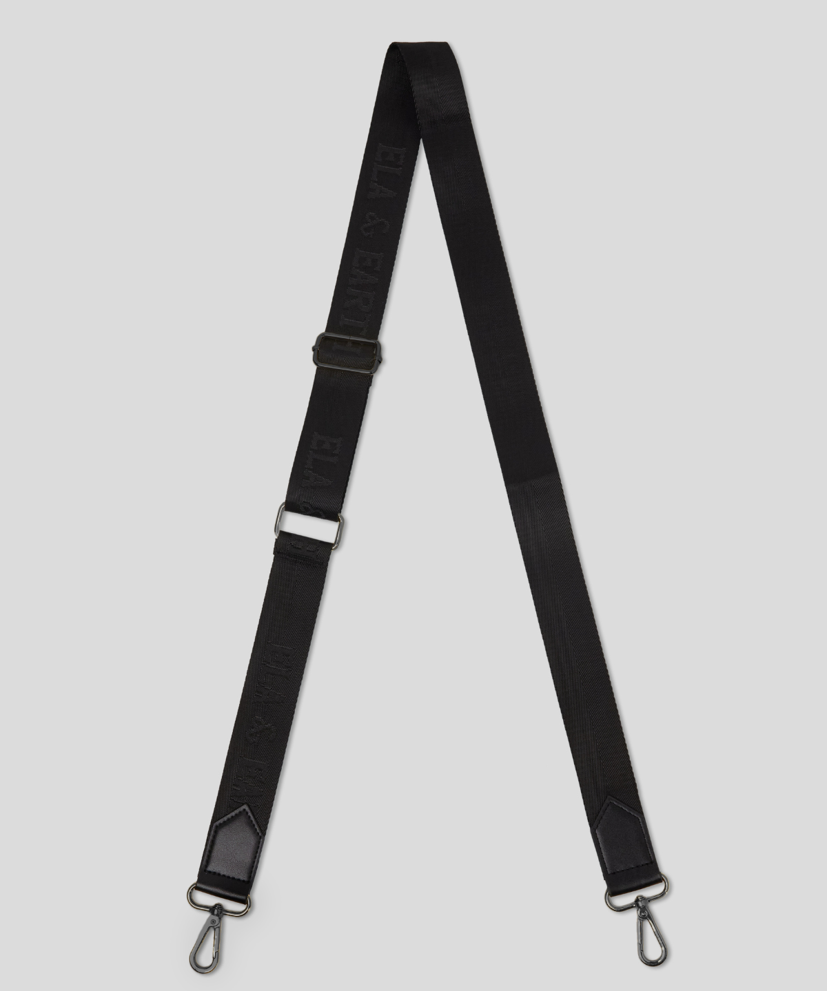 Nylon strap with leather - Black With Gunmetal 