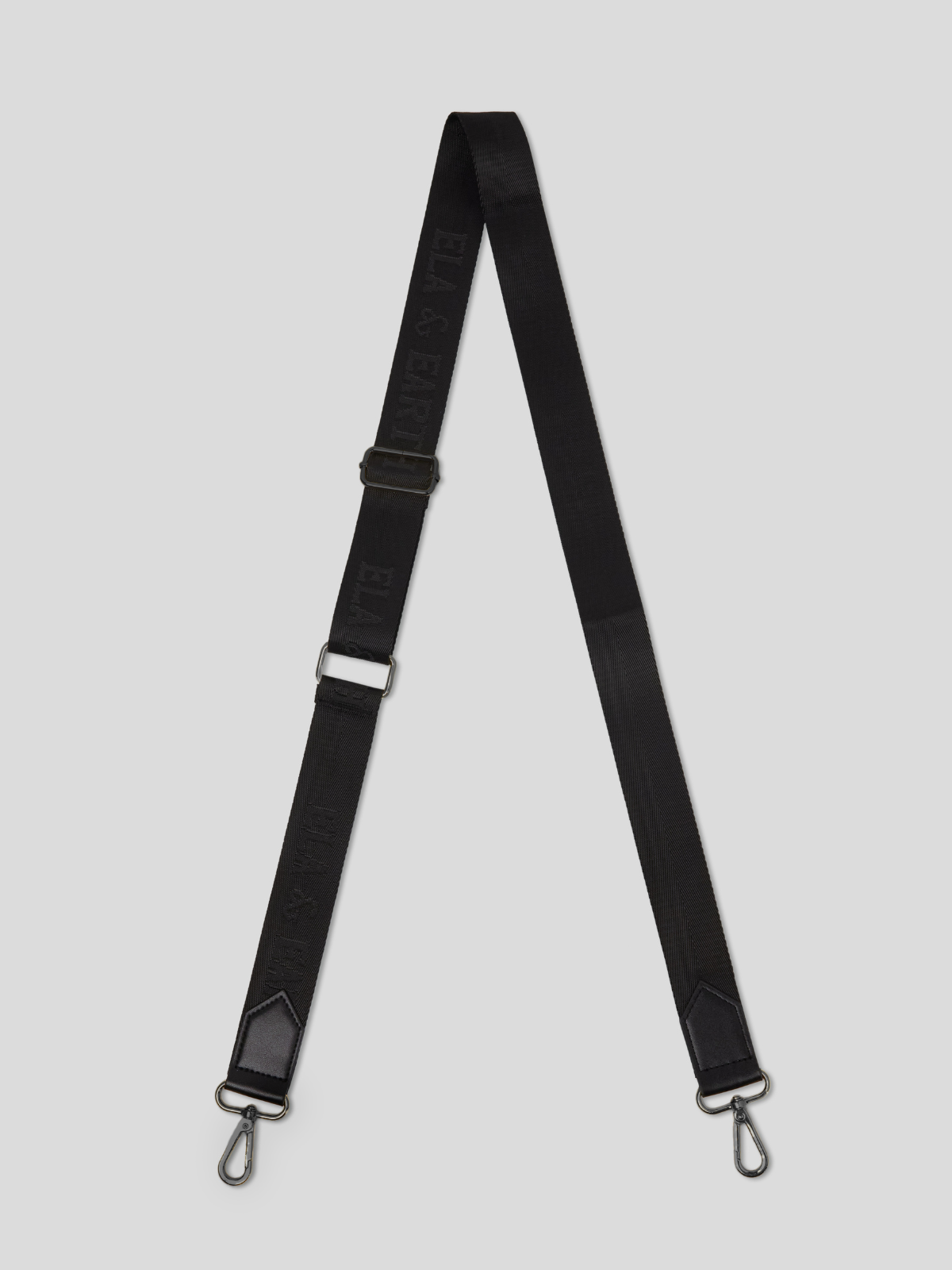 Nylon strap with leather - Black With Gunmetal 