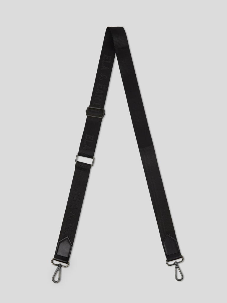 Nylon strap with leather - Black With Gunmetal 