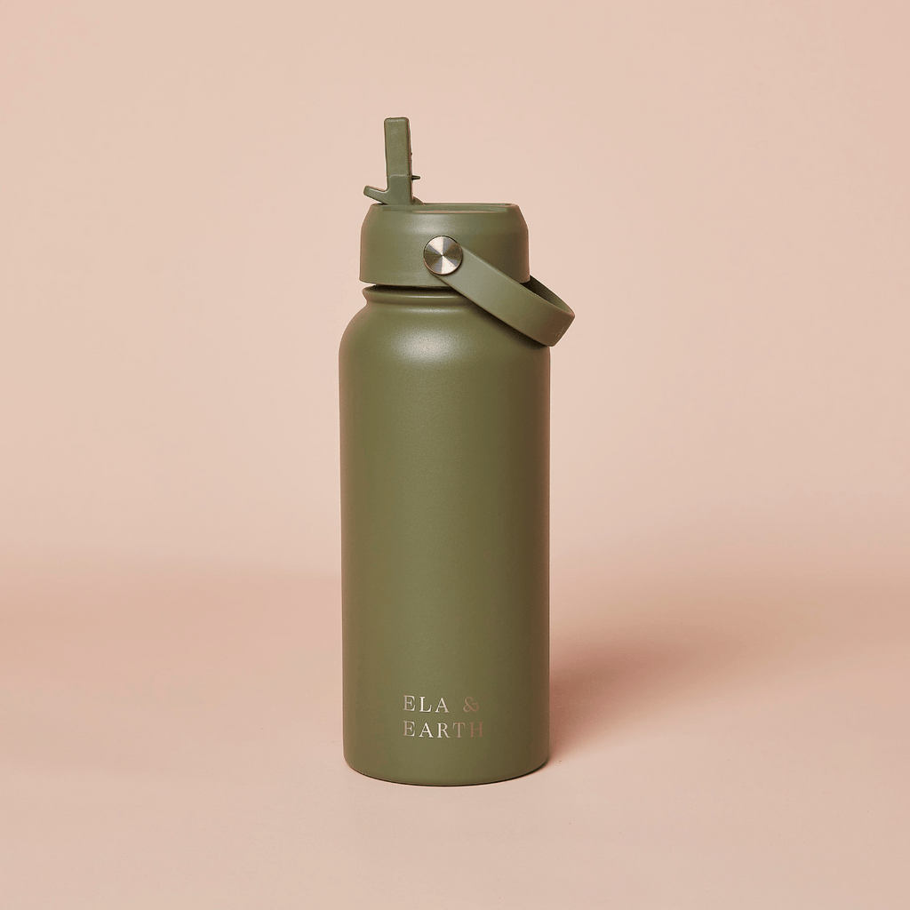 1 litre insulated water bottle - green