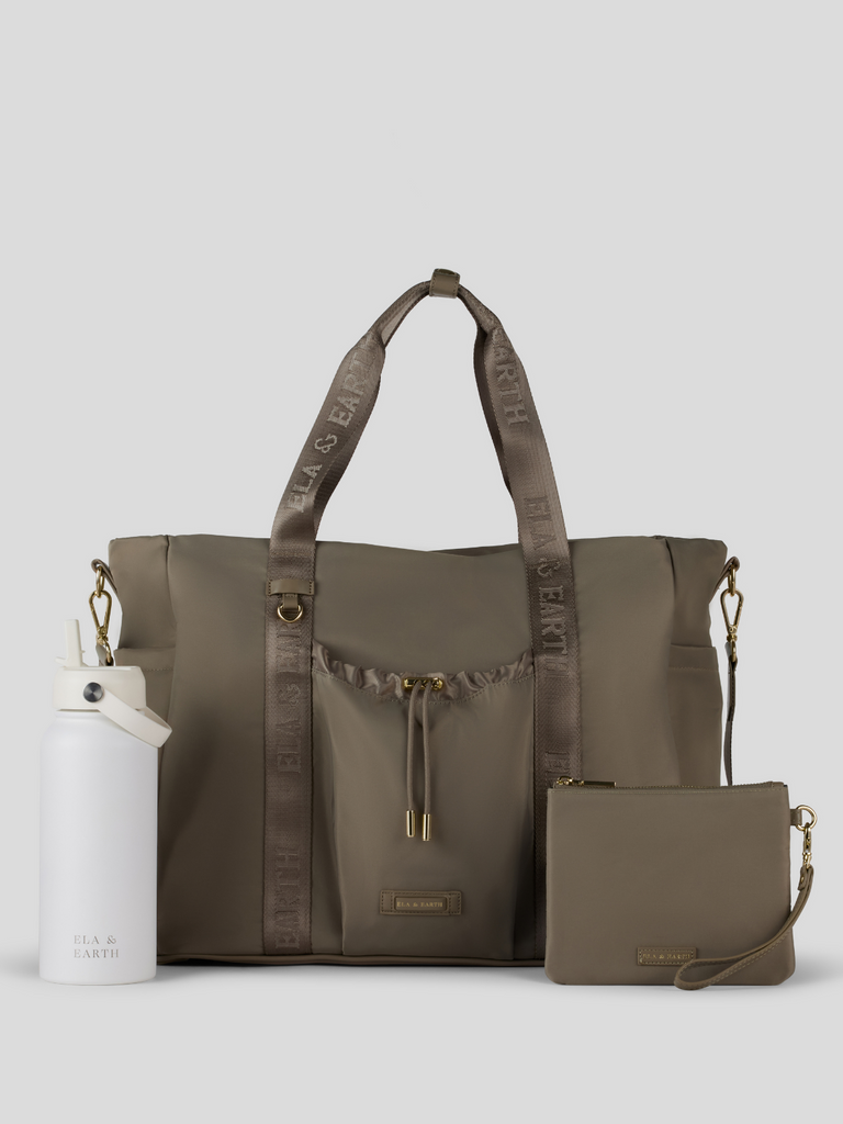 Overnight Set - Oyster With Gold / White 