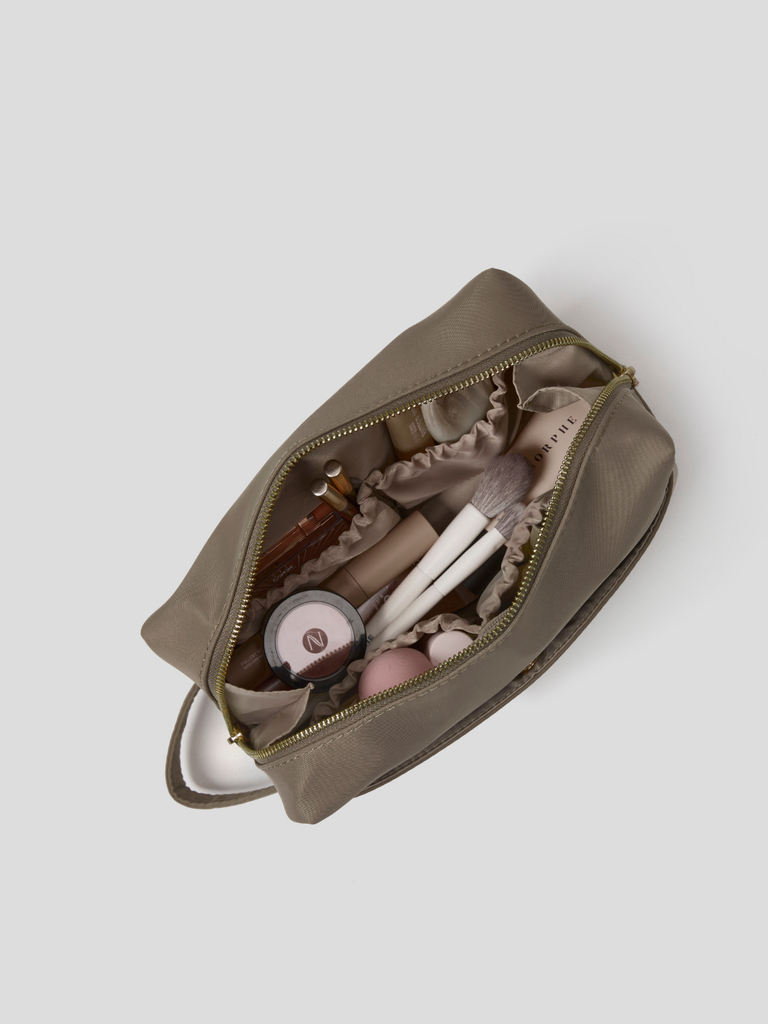 Travel Friendly Makeup Pouch - Beige