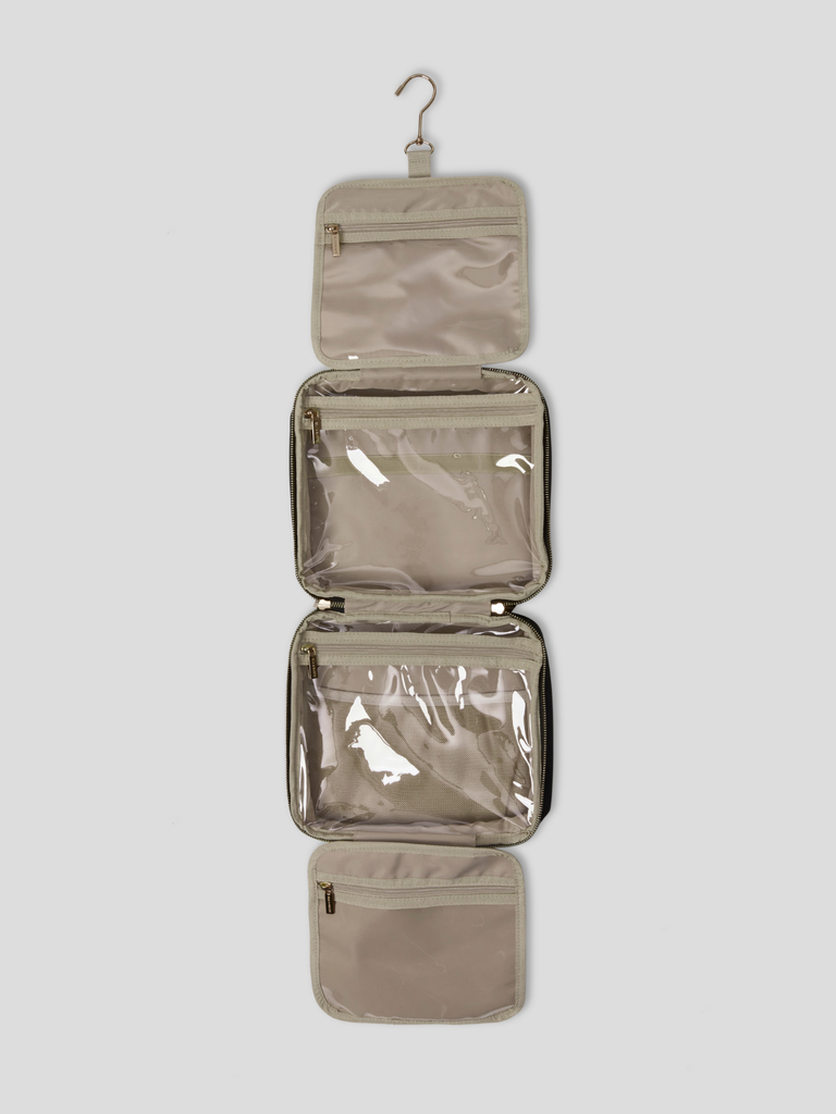 Fold Out Cosmetic Bag - Beige