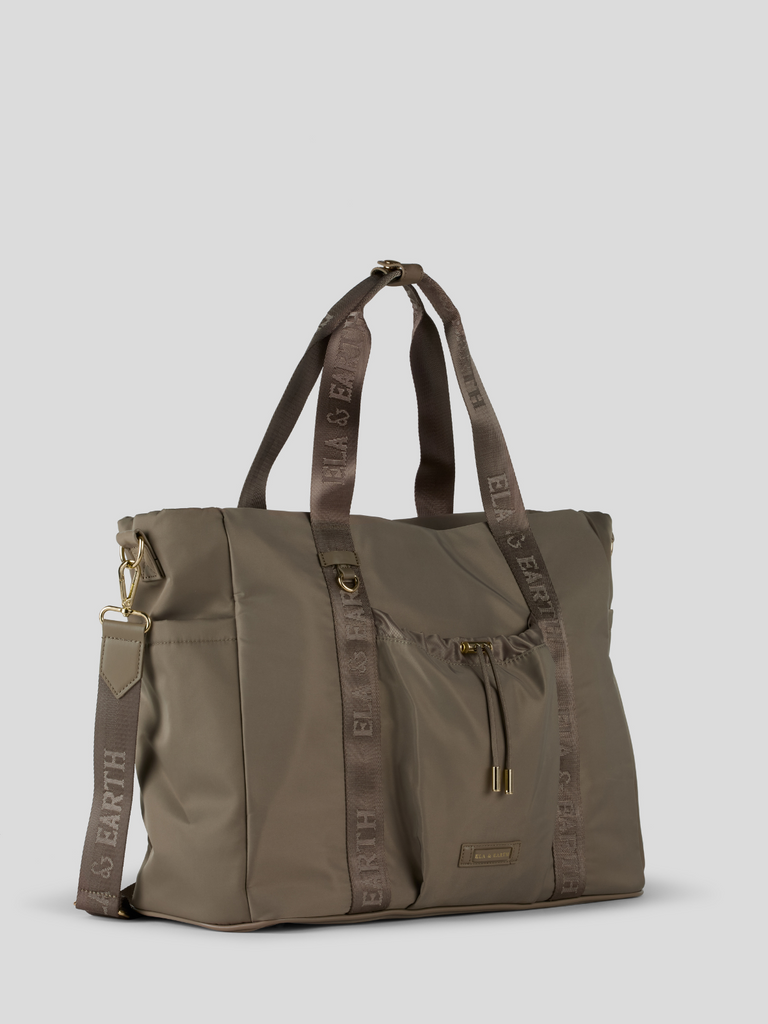 Durable Overnight Bag - Oyster With Gold 