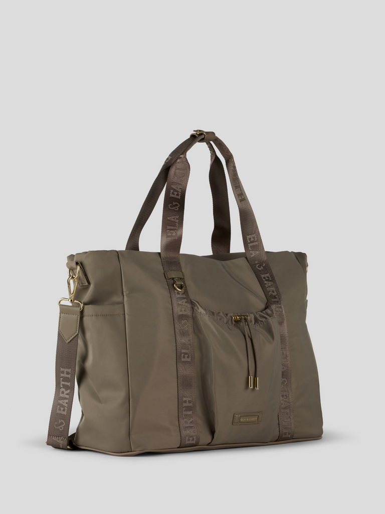 Work Commute Tote - Oyster With Gold 