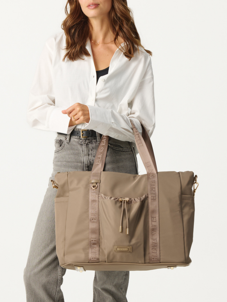 Travel Bag Set - Oyster With Gold