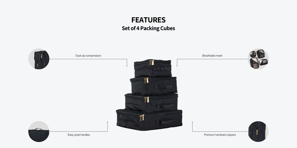 compression luxe packing cubes