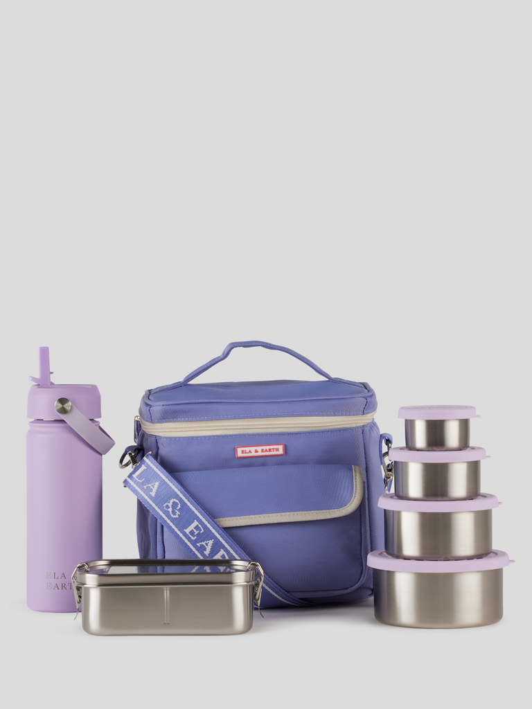 Kids Lunch Bag Set - Periwinkle / Purple